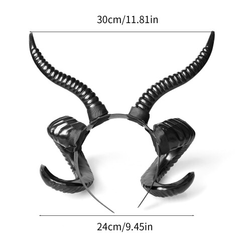 Copricapo di Halloween con corna, accessorio per costume in plastica (1 pezzo) 2