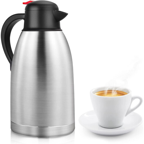 DERCLIVE Θερμική καράφα καφέ 68oz, Διπλό τοίχωμα με μόνωση κενού από ανοξείδωτο ατσάλι, 1