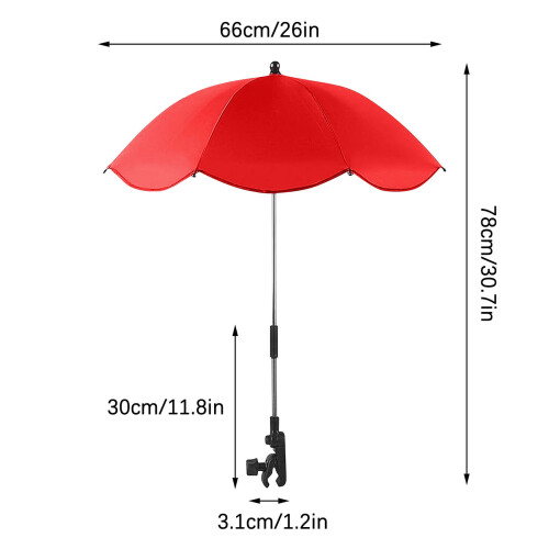 Parasol med klemme til barnevogns- og strandstole 1