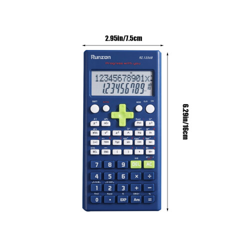 2-Line Scientific Calculator for Students – Algebra, Geometry, Basic Math – Blue School Supply 1