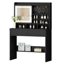ALFORDSON Coiffeuse Maquillage Miroir Vanité Éclairage LED Chambre à Coucher
