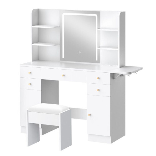 ALFORDSON Coiffeuse Maquillage Miroir Vanité Éclairage LED Chambre à Coucher