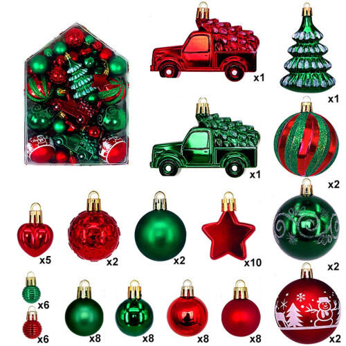 Green Christmas Ball Ornaments 72 pcs 2