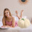 Cuscino decorativo 3D a forma di zucca, imbottito, 18 cm, bianco 5