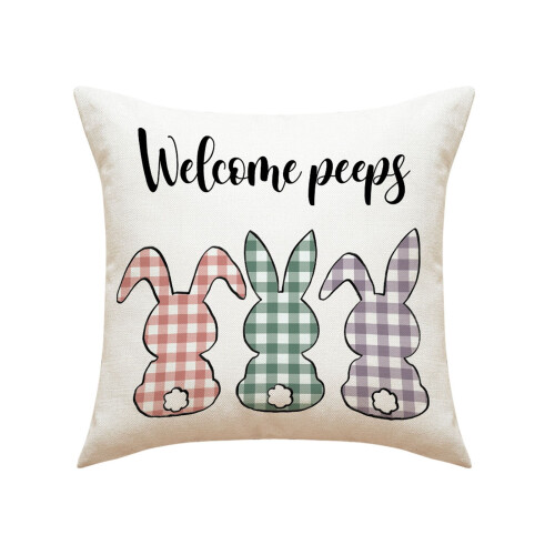 Housse de coussin jeté de Pâques pour la maison (1 pièce) 1