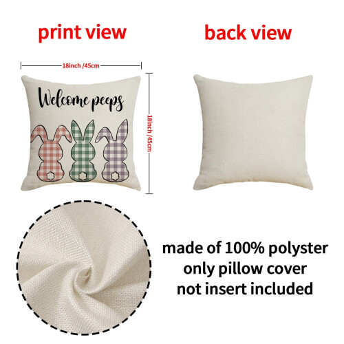 Housse de coussin jeté de Pâques pour la maison (1 pièce) 2