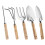 Gartengeräte-Set aus Edelstahl mit Holzgriff, 3-teilig 3