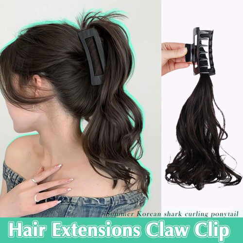 Extensiones de cabello de coleta cortas con pinza (1 pieza) 2