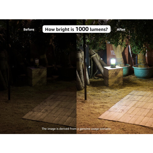 Lanterne de camping à piles, 1000 lumens, lot de 2 2