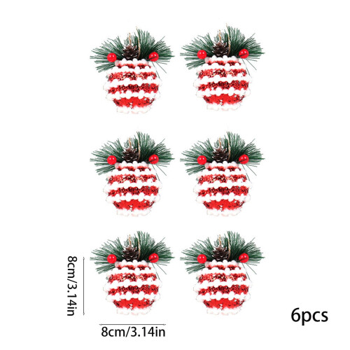 Christmas Tree Balls Flocked Painted 12 Pack 2