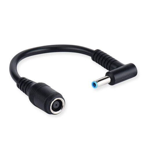 Rund Jack til stik Pigtail Sort 7,4x5,0mm til 4,5x3,0mm 2
