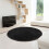 Kafsov Round Area Rug Black 40in Low Pile Machine Washable 7