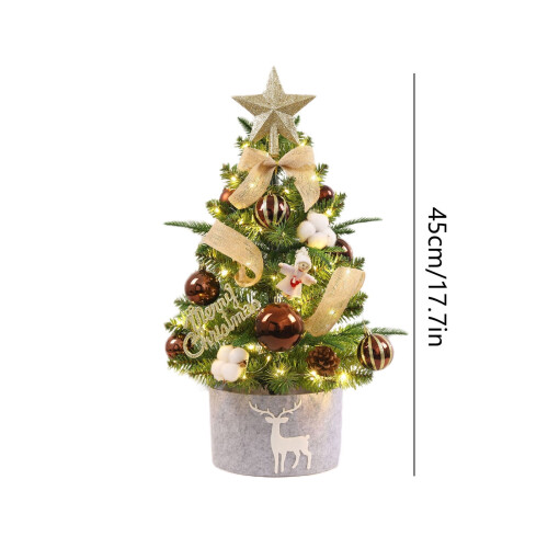 Mini Christmas Tree with Lights White Flocked Tabletop Tree 2