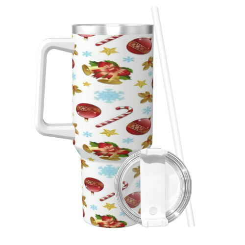 40oz Personalized Tumbler with Handle and Straw 1