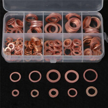 200-Teiliges O-Ring-Kupfer-Unterlegscheiben-Sortiment, Flache Dichtungsscheibe, 9 GrößEn, M5, M6, M8, M10, M12, M14