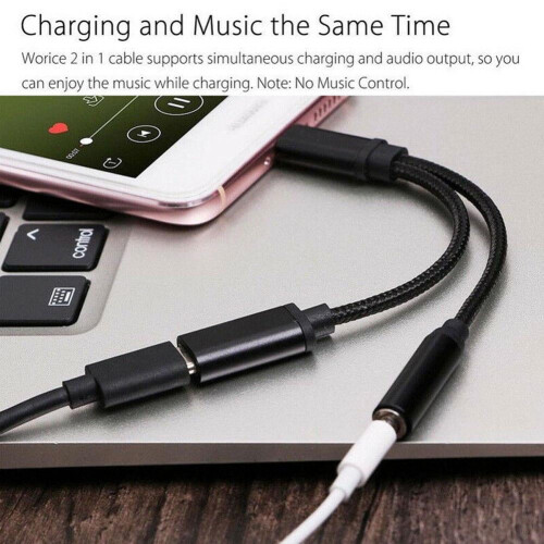 USB-C til 3,5 mm lydadapter med opladningsunderstøttelse 2