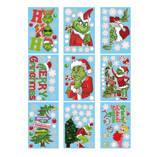 Grinch-jouluikkunatarra vihreä aavehenki 1