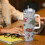 Gobelet Mickey Mouse en acier inoxydable 40 oz avec poignée et 7