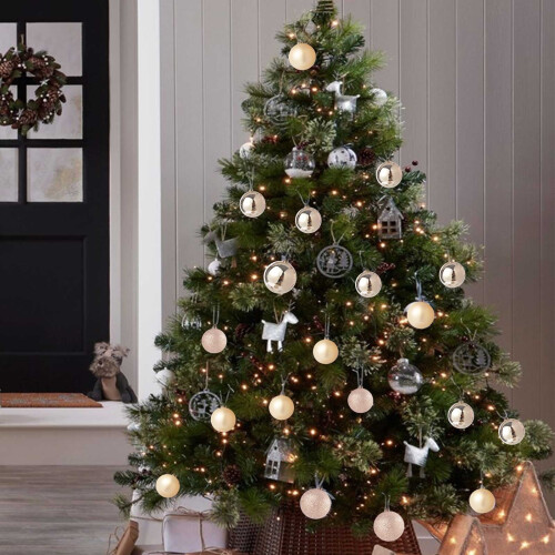 Christmas Tree Ornament Pendant 24PCS 6cm Beige 2