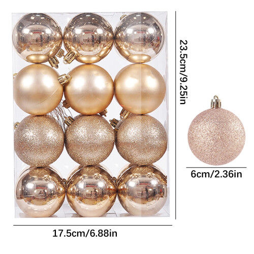 Christmas Tree Ornament Pendant 24PCS 6cm Beige 1