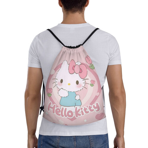Hello Kitty Beutel mit Kordelzug, mittelgroß, faltbar, unisex 1