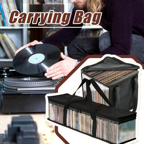 Vinyl record storage bag holds up to 50 LPs 1