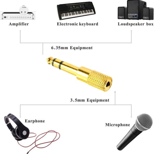 3,5 mm til 6,35 mm stereohovedtelefonadapter 1