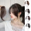 Extensión de cabello natural castaño con flequillo largo lateral, parte delantera 2