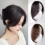 Extensión de cabello natural castaño con flequillo largo lateral, parte delantera 4