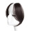Extensión de cabello natural castaño con flequillo largo lateral, parte delantera 6