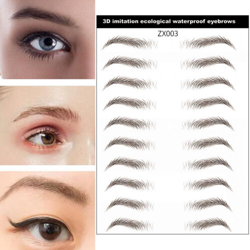 False Eyebrows Stickers Hair-Like 4D 12pcs 1