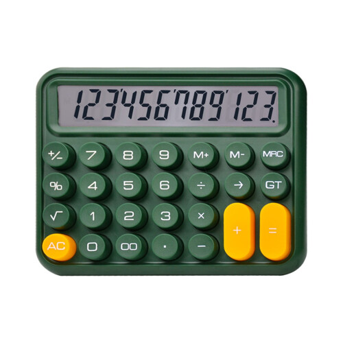 Black Tech Desktop Calculator 12-Digit Ultra-Thin Display 1