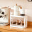 White ABS Desktop Storage Rack with Perforated Tray 7