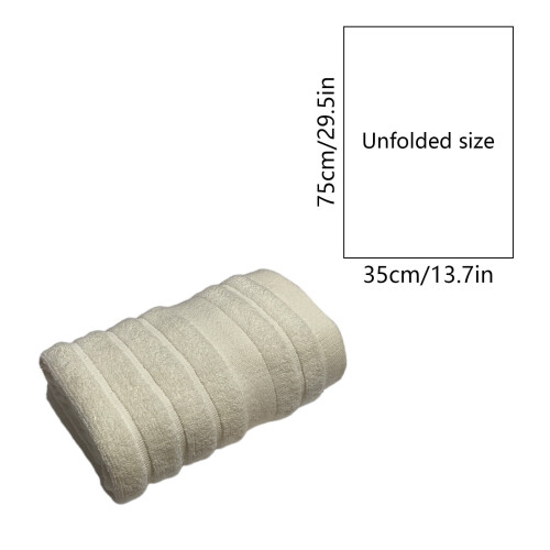 Beige Cotton Hand Towels Terry Striped 2-Pack 2