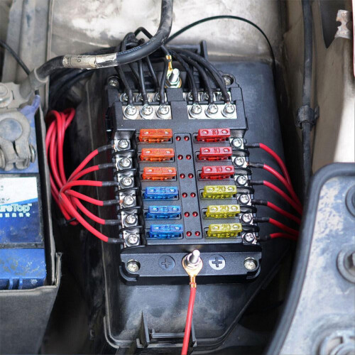 Caixa de fusíveis para carro e barco, com 6 e 12 vias. 2