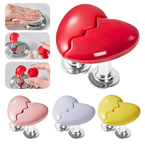Botón de repuesto para la descarga del inodoro con forma de corazón blanco 2