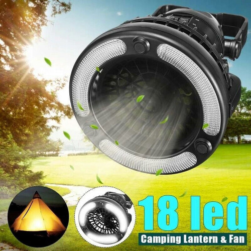 Tragbare LED-Zeltlampe mit Ventilator für Camping 2-in-1 1