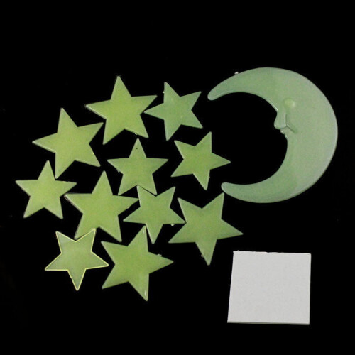 Pacote de adesivos que brilham no escuro com lua e estrelas 1