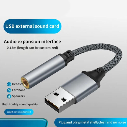 USB til 3,5 mm mikrofon- og hovedtelefonadapter 1