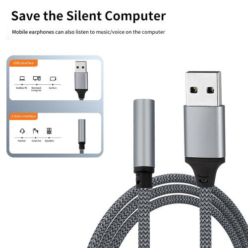 USB til 3,5 mm mikrofon- og hovedtelefonadapter 2