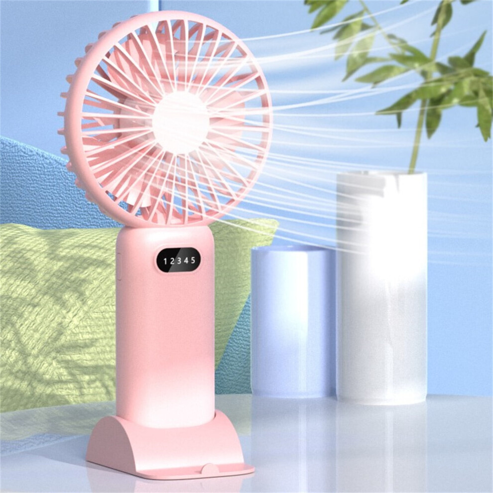 Portable Usb Handheld Fan With Led Display And 5 Speeds 901175800450