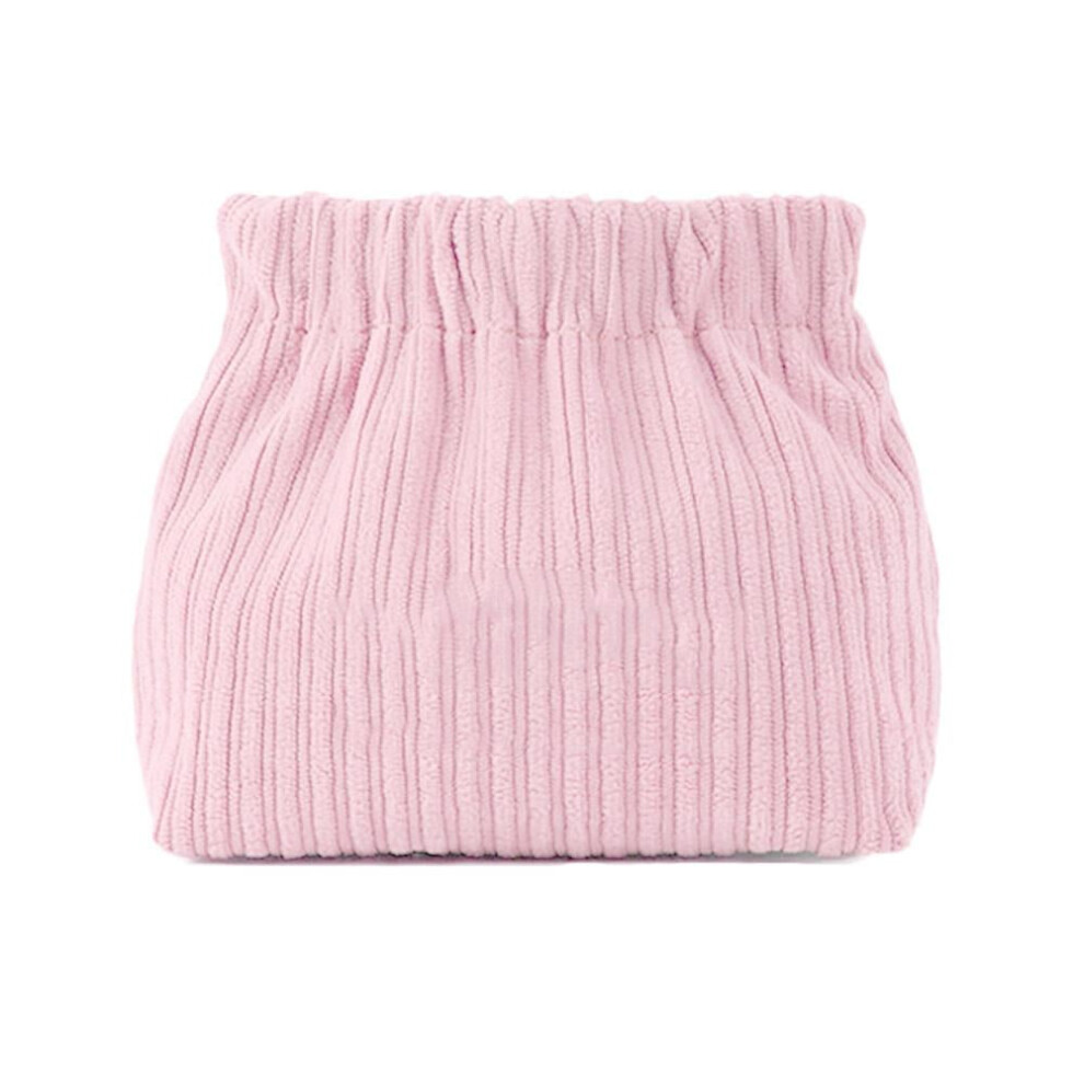 Corduroy hair tie organizer bag with elastic closure