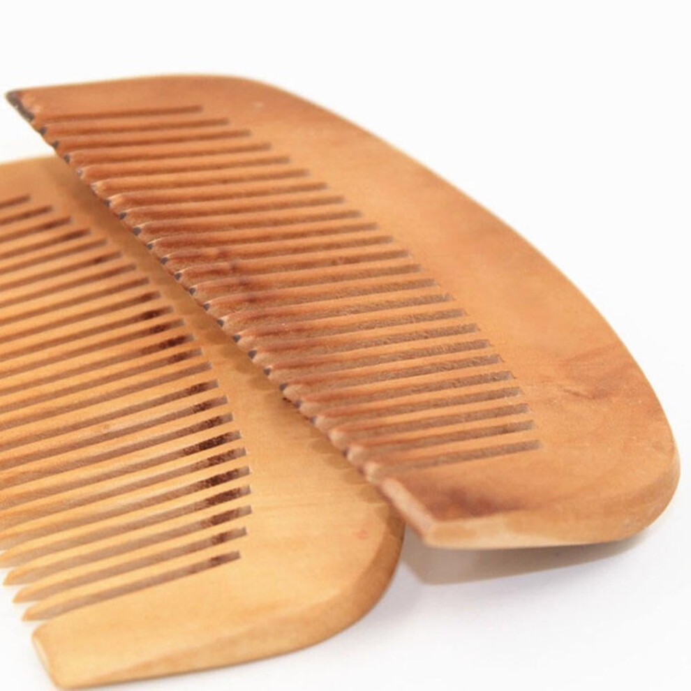 Wooden Beard and Hair Comb Natural Wood 1 Piece