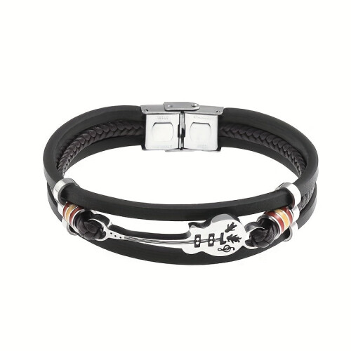 Rock Braided PE Leather Guitar Bracelet 1 pc