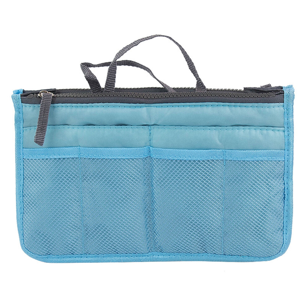Yakbaofuo portable cosmetic organizer dual zipper storage
