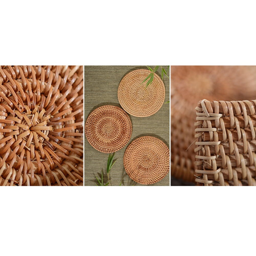 Geweven rotan onderzetters/placemats (6 stuks) 1