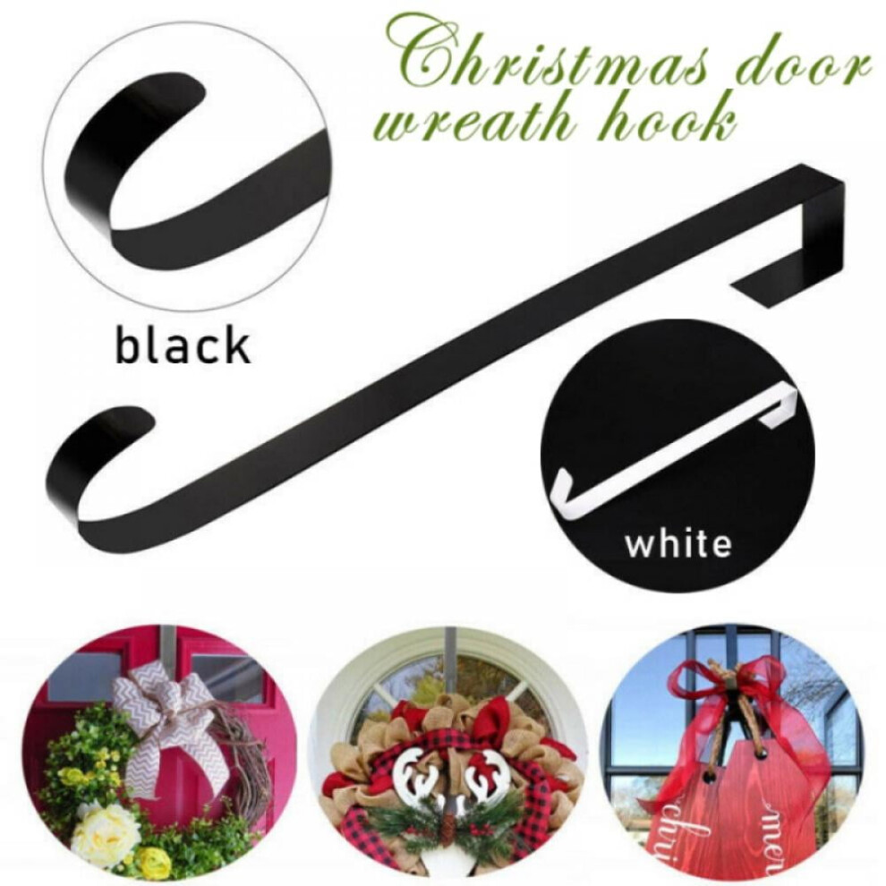 Wreath Hanger Metal Over-Door Hook White 12 Inch 901175826825
