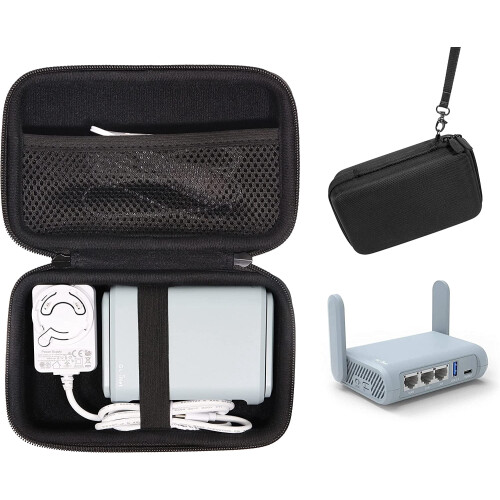 GL.iNet Beryl GL-MT1300 routerbehuizing met AC-adapter