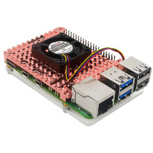 Dissipador de calor de cobre com caixa metálica para Raspberry Pi 5 e ventoinha.