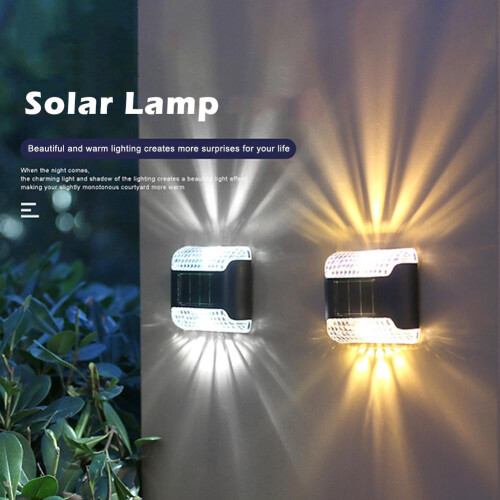 Solcellsdriven LED-vägglampa för utomhusbruk, 4-pack 2